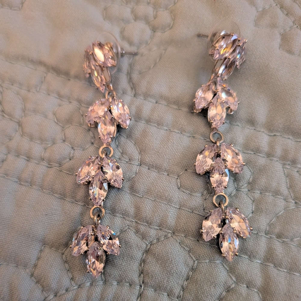 Elegant Silver and Crystal Drop Earrings